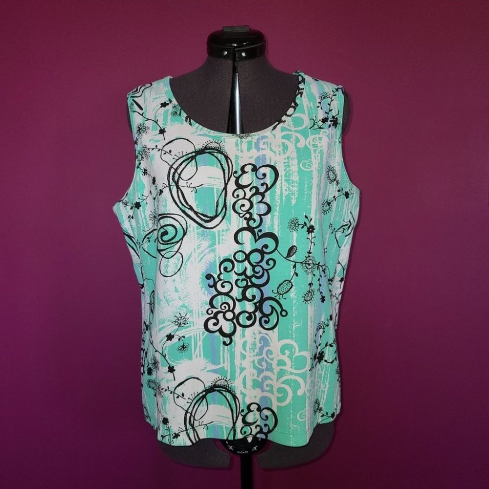Picadilly by Fella Hamilton Paisley Tank Sleeveless Top size Medium